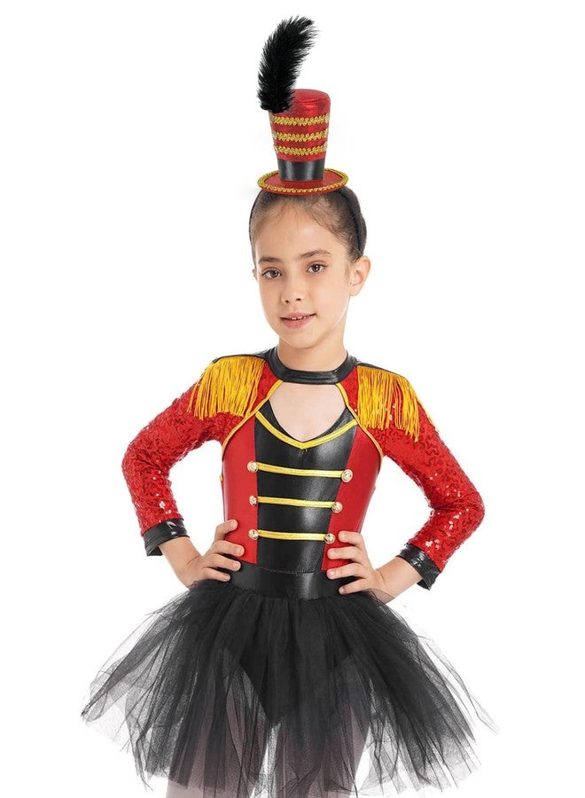Dkomekii Mini Circus Ringmaster Hat Headband Red Mini Top Hat Halloween Cosplay Party Costume Headwear Soldier Costume Lion Tamer Headpiece - Image 2